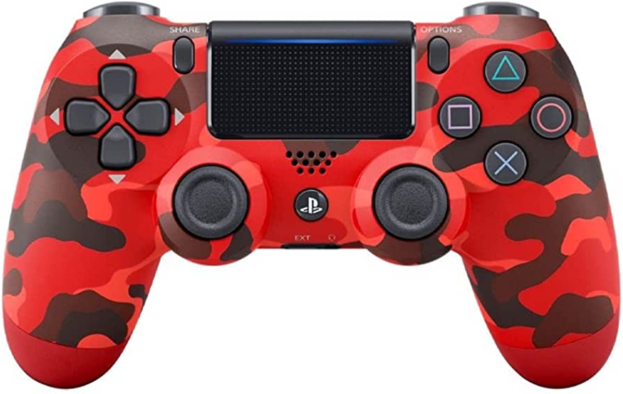 Controle joystick sem fio modelo Sony Ps4 PlayStation Dualshock 4 - Vermelho Camuflado