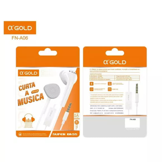 FONE DE OUVIDO COM FIO GOLD FNA06