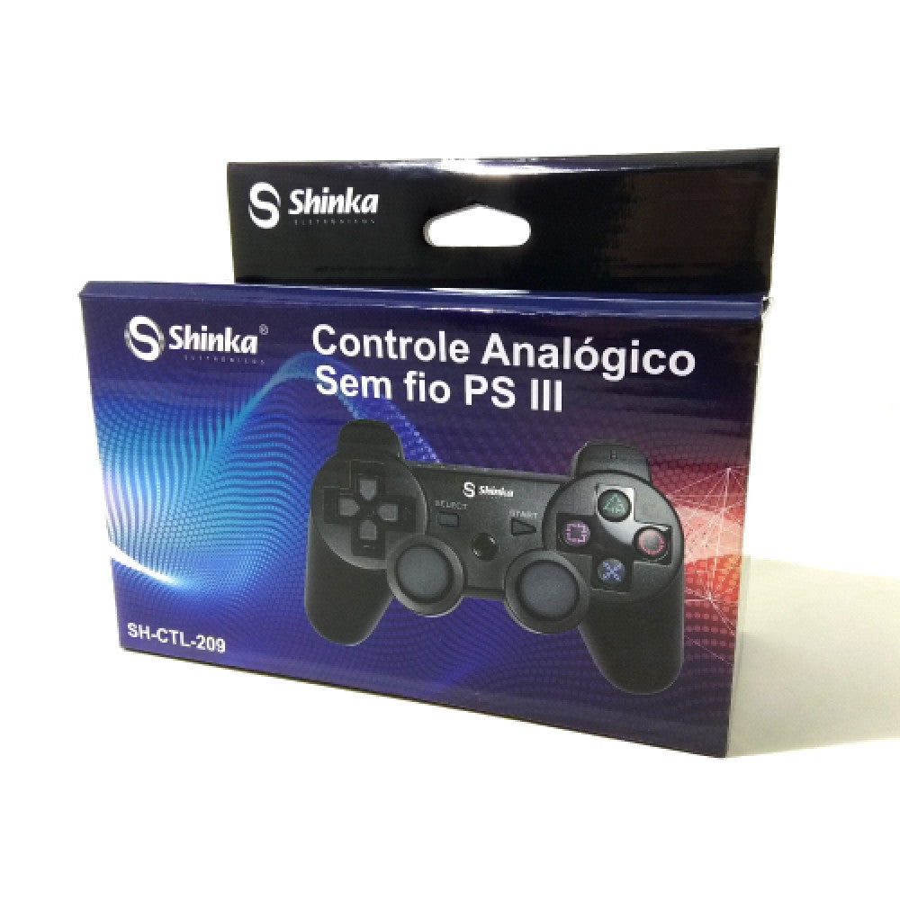 Controle Joystick Preto Ps3 Sem Fio PlayStation 3 Shinka