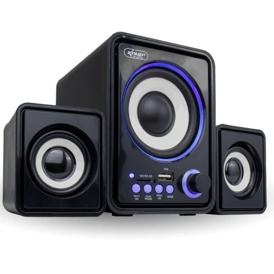 Caixa De Som Subwoofer 2.1 Para PC Via Bluetooth/Usb/Sd Marca Knup Modelo KP-6017BH